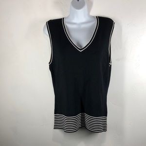 George vintage black and white sweater vest size xl
